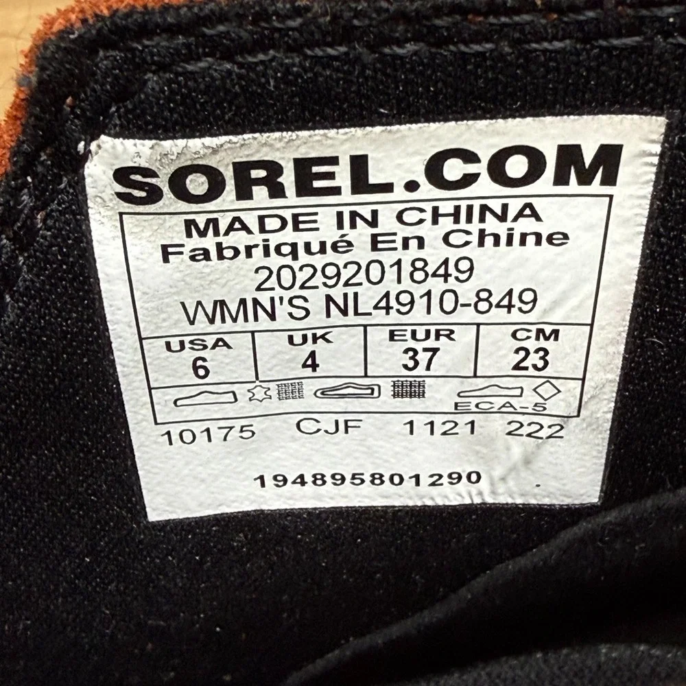Sorel Evie Ankle Wedge Boots Womens 6 Warp Red‎ Suede Slip On